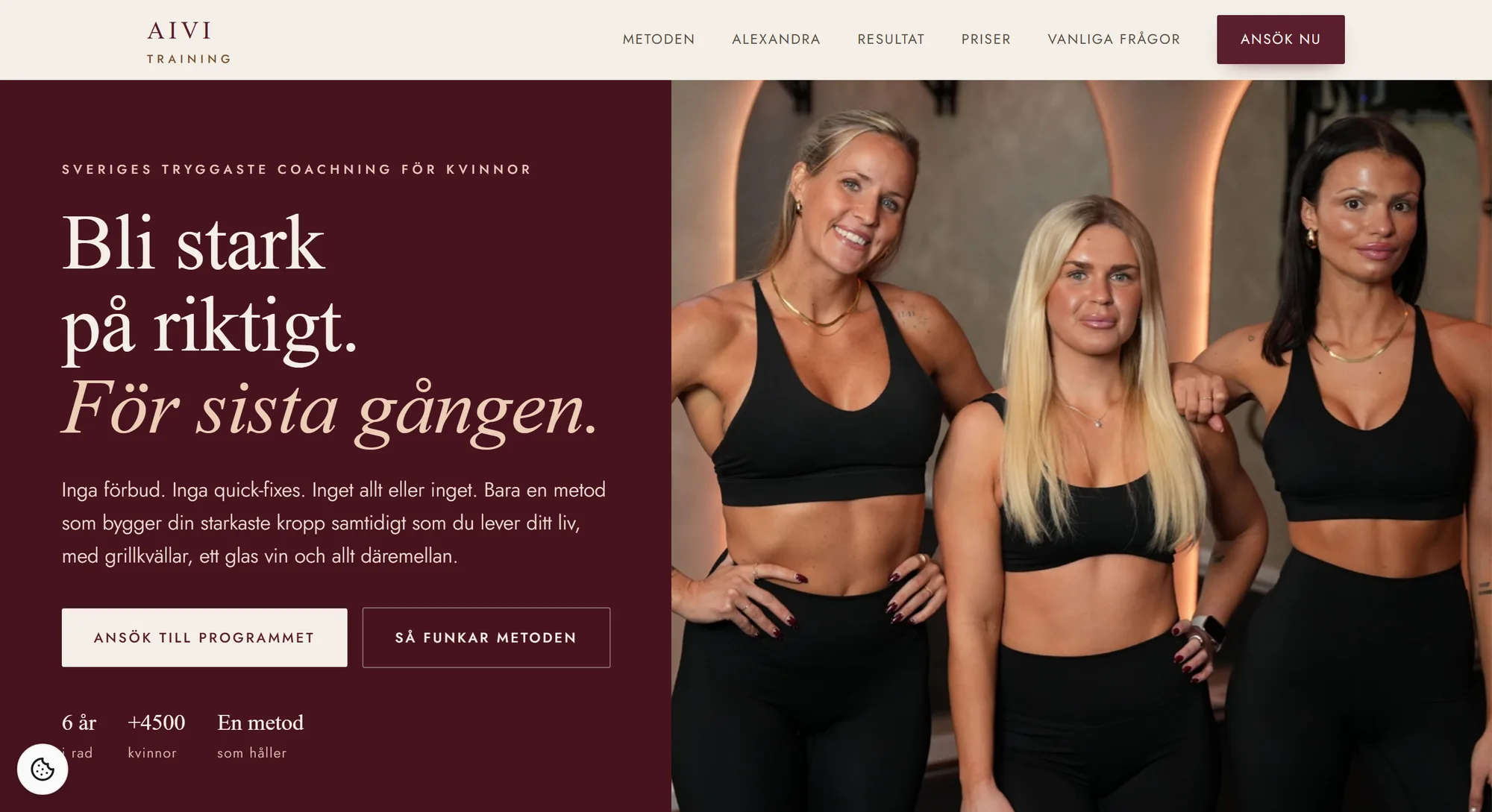 The hero section: Bli stark på riktigt. För sista gången.