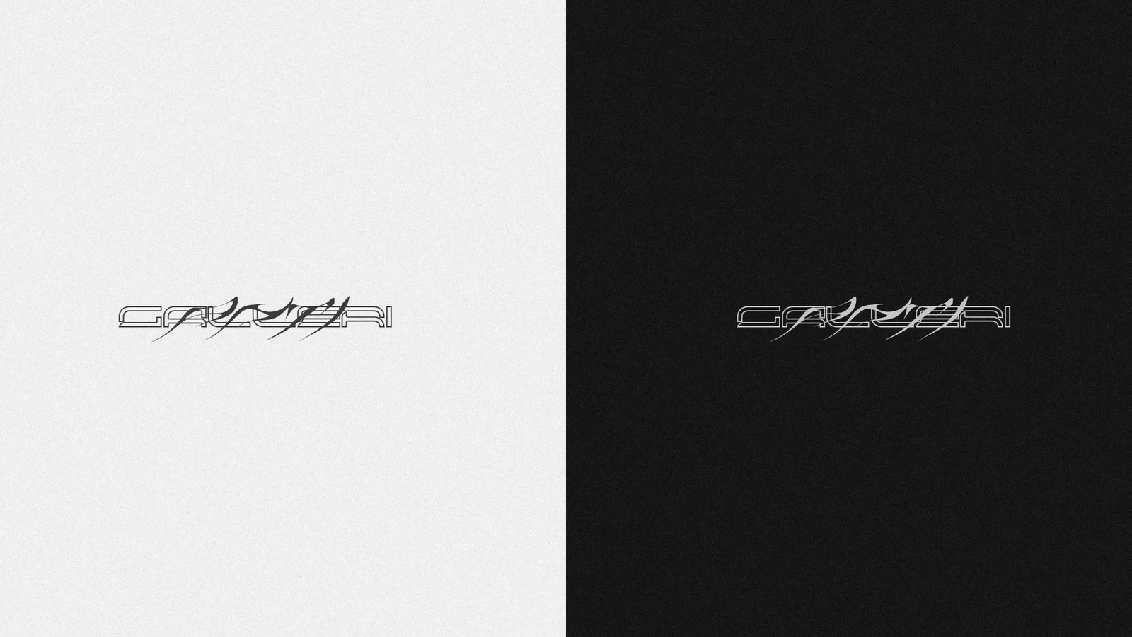 Outline versions of the Galleri Anti wordmark on white and black