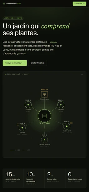 The mobile interface, botanical-terminal identity at phone width